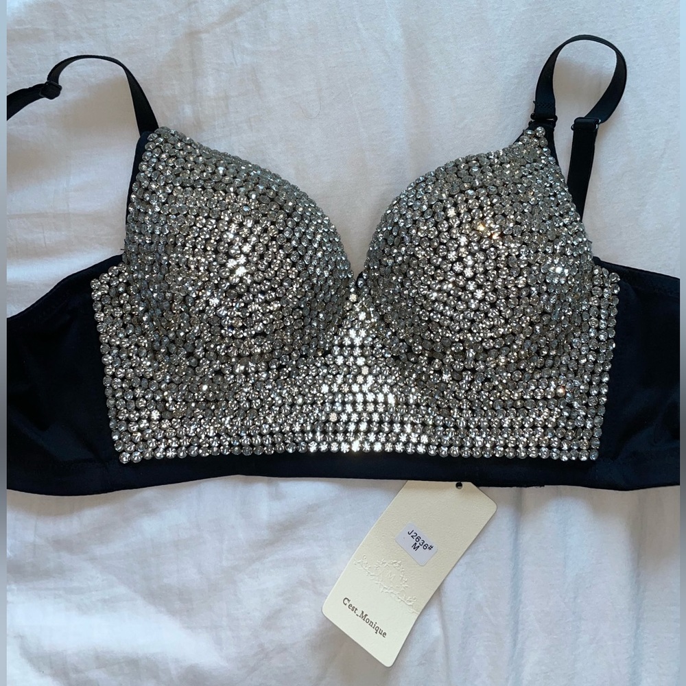 Sexy Rhinestone Crop Top